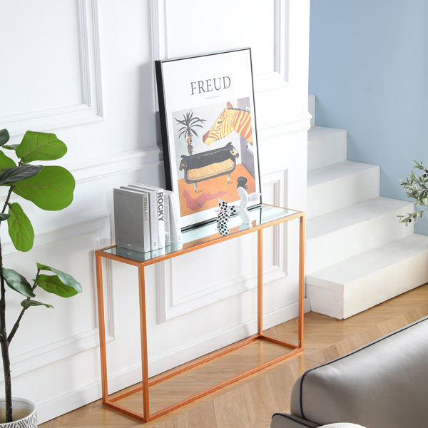 玫瑰金腿镜子玄关桌-2