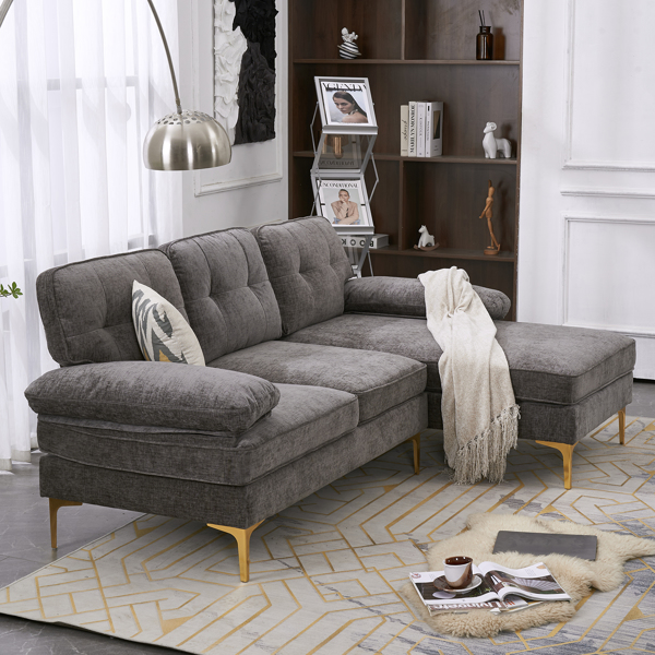Three-Seat Simple And Stylish Indoor Modular Sofa Dark Gray