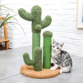 Cat Scratching Post; Cactus Cat Scratchers Kitten Scratch Pole with Natural Sisal Rope for Indoor Cats; Vertical Cactus Cat Tree for Adult Cats and Kittens