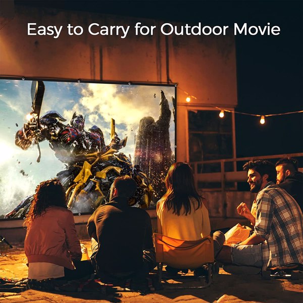 Projector Screen 120 inch, FUDONI Outdoor Movie Screen 16:9 Foldable Washable Anti-Crease, Portable Projector Screen Outdoor Indoor Double Sided Projection Screen for Home Theater Camping Party Office