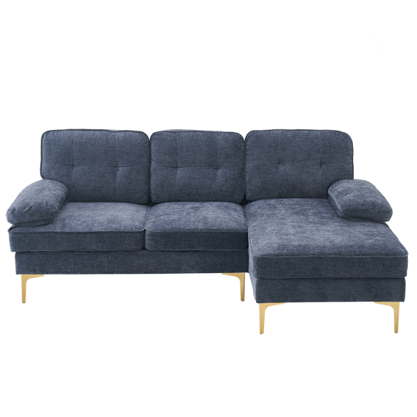 Three-Seat Simple And Stylish Indoor Modular Sofa Gray - Blue