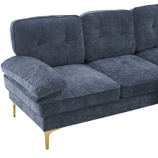 Three-Seat Simple And Stylish Indoor Modular Sofa Gray - Blue