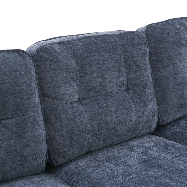 Three-Seat Simple And Stylish Indoor Modular Sofa Gray - Blue