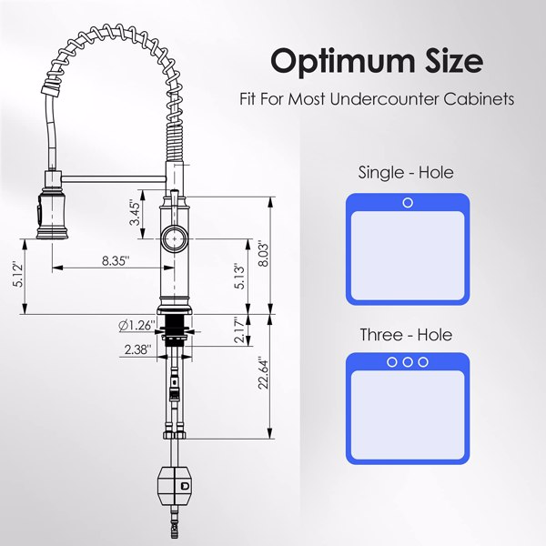 Kitchen Faucet - Spring Kitchen Sink Faucet with 3 Modes Pull Down Sprayer, Single Handle&Deck Plate for 1or3 Holes, 360° Rotation, Spot Resist Stainless Steel No Lead for RV Bar Home[Unable to ship o