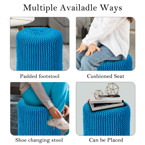 棉绳手工编织脚凳蒲团-2