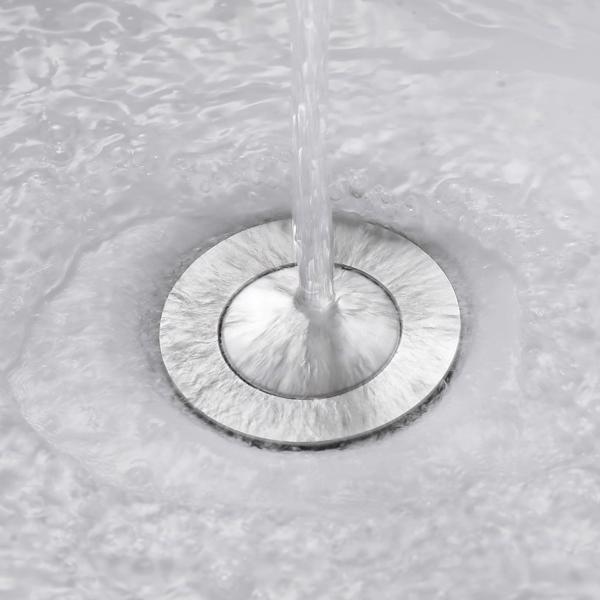 水槽排水塞浴室1.75英寸，带溢流防堵塞的弹出式排水不锈钢，用于容器水槽盥洗室盥洗盆排水，带滤网篮，拉丝镍。-9