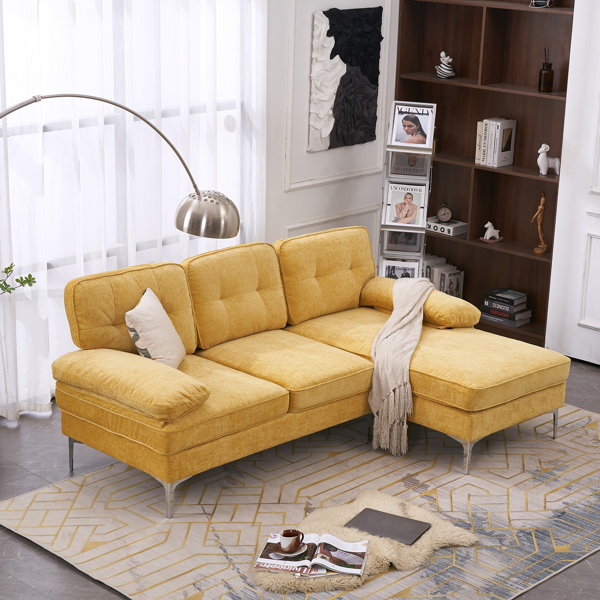 Three-Seat Simple And Stylish Indoor Modular Sofa Yellow