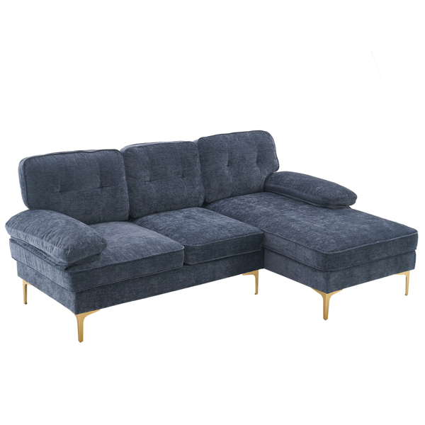 Three-Seat Simple And Stylish Indoor Modular Sofa Gray - Blue