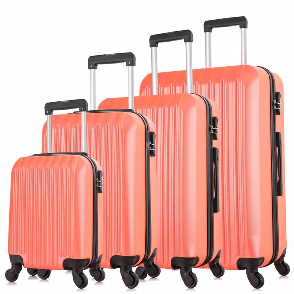 4 Piece Set Luggage Sets Suitcase ABS Hardshell Lightweight Spinner Wheels (16/20/24/28 inch)