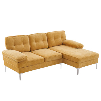 Three-Seat Simple And Stylish Indoor Modular <b style=\\'color:red\\'>Sofa</b> Yellow