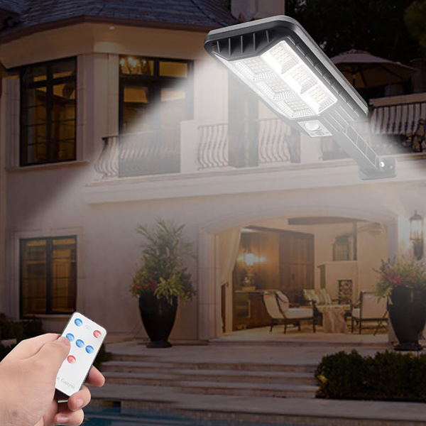 LED Solar Street Light Outdoor Dusk-to-Dawn Garden Security Lamp+Remote