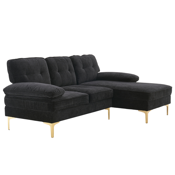 Three-Seat Simple And Stylish Indoor Modular Sofa Black