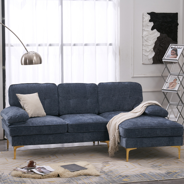 Three-Seat Simple And Stylish Indoor Modular Sofa Gray - Blue