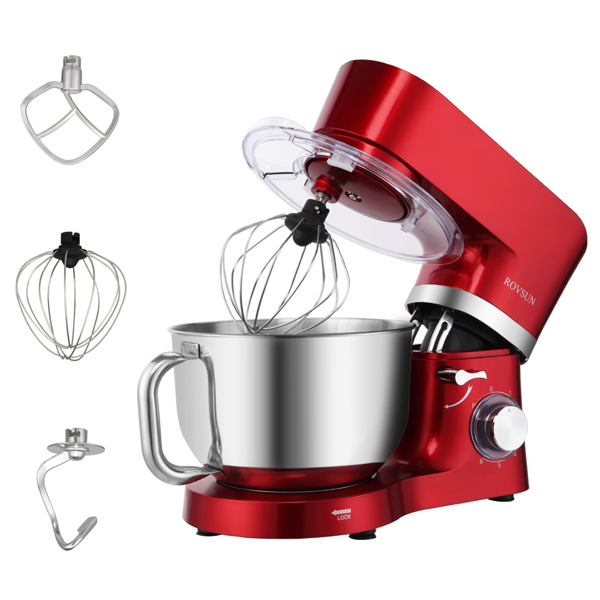 ROVSUN RS-1503 Chef Machine 5.5L 1500W Mixing Pot With Handle Red Spray Paint