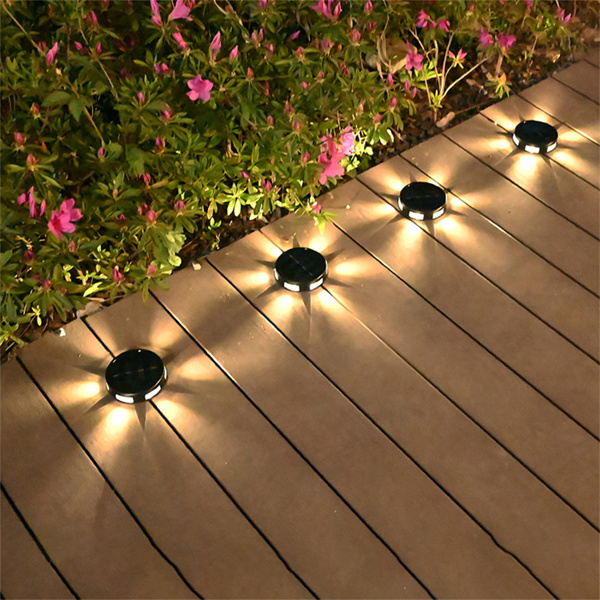 Solar Power Ground Lights Floor Decking Wall Fence Step Path Garden Lamp