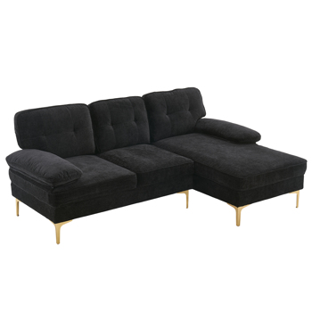 Three-Seat Simple And Stylish Indoor Modular <b style=\\'color:red\\'>Sofa</b> Black