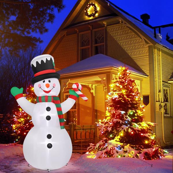 6ft with 3 String Lights Inflatable Garden Snowmen Decoration 