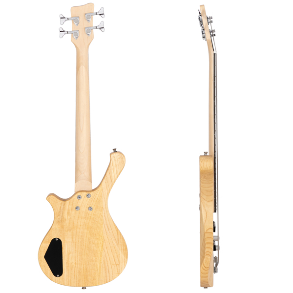 【Do Not Sell on AmazonGlarry GW101 36in Small Scale Electric Bass Guitar Suit With Mahogany Body SS Pickups, Guitar Bag, Strap, Cable Burlywood