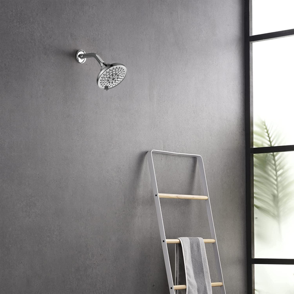 6喷头设置高压淋浴喷头5“雨水固定式淋浴喷头-镀铬可调节淋浴喷头，带防堵塞喷嘴，低流量易于安装【周末不发货，TK/TEMU订单仅支持自提】-4