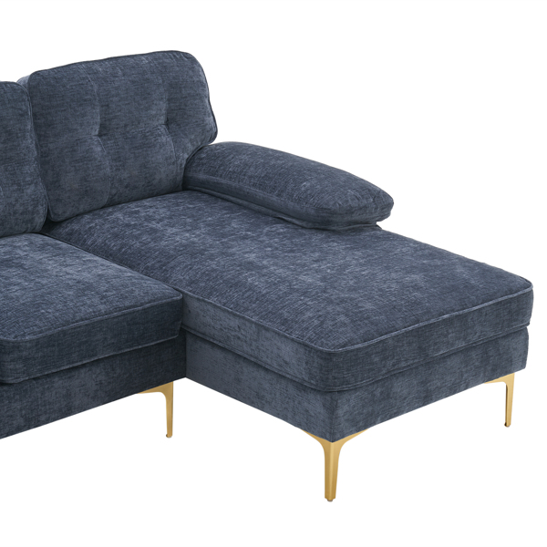 Three-Seat Simple And Stylish Indoor Modular Sofa Gray - Blue