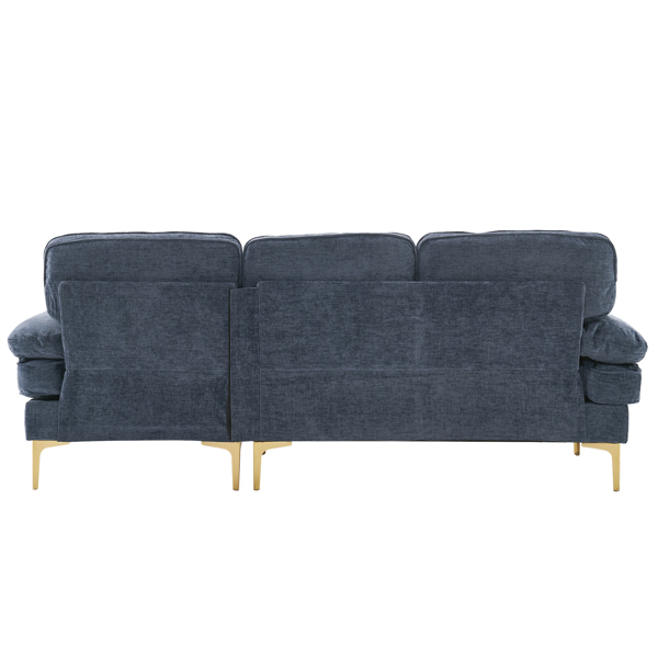 Three-Seat Simple And Stylish Indoor Modular Sofa Gray - Blue