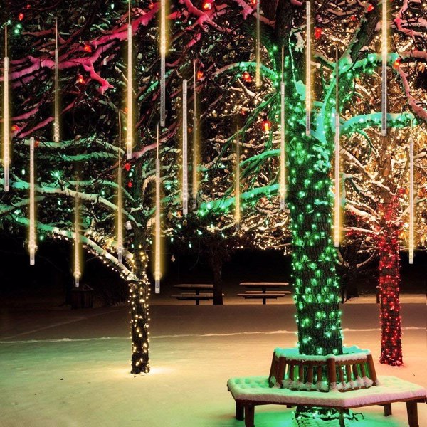 50cm Lights Meteor Shower Rain 10 Tube Xmas Snowfall Tree Outdoor Light