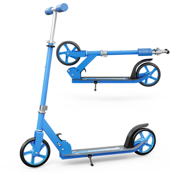 Scooter 200mm large wheels lightweight foldable teen adult scooter blue