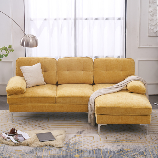 Three-Seat Simple And Stylish Indoor Modular Sofa Yellow