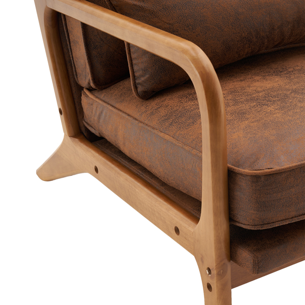 Oak Armrest Oak Upholstered Single Lounge Chair Indoor Lounge Chair Orange