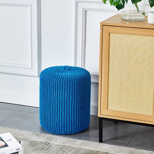 棉绳手工编织脚凳蒲团-4