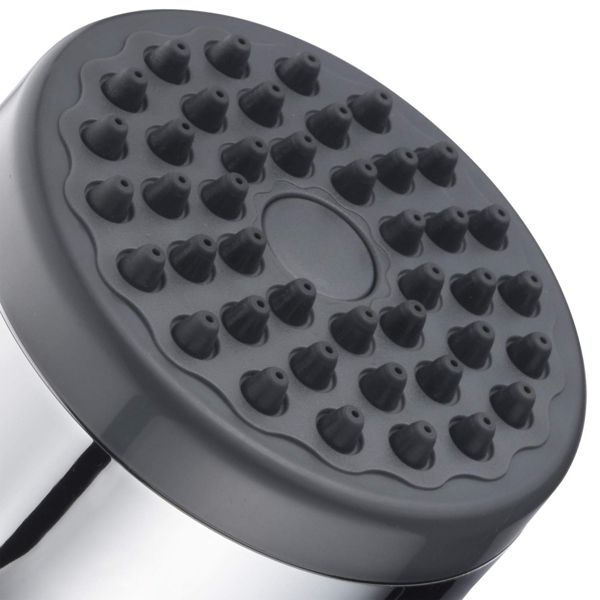 高压淋浴喷头3英寸防堵塞固定式淋浴喷头铬带可调节旋转黄铜球形接头铬【周末无法发货，请谨慎下单】-2