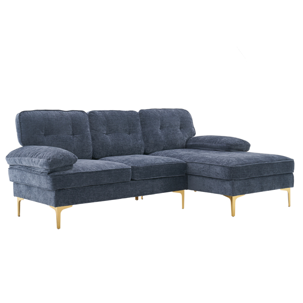 Three-Seat Simple And Stylish Indoor Modular Sofa Gray - Blue