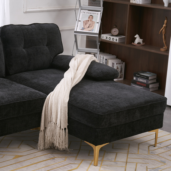 Three-Seat Simple And Stylish Indoor Modular Sofa Black