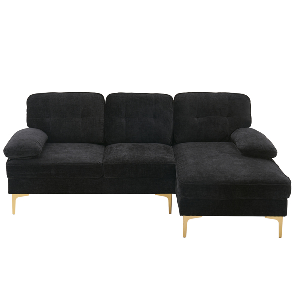 Three-Seat Simple And Stylish Indoor Modular Sofa Black