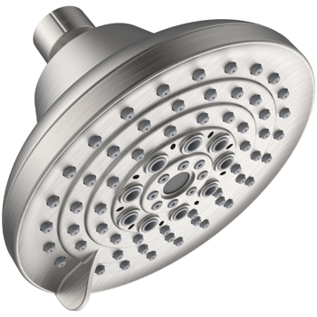 6 Spray Settings High Pressure Shower Head 5\\" Rain Fixed Showerhead - Brushed Nickel Adjustable Shower Head with Anti-Clogging Nozzles, Low Flow Easily Installation