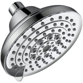 6 Spray Settings High Pressure Shower Head 5\\" Rain Fixed Showerhead - Chrome Adjustable Shower Head with Anti-Clogging Nozzles, Low Flow Easily Installation