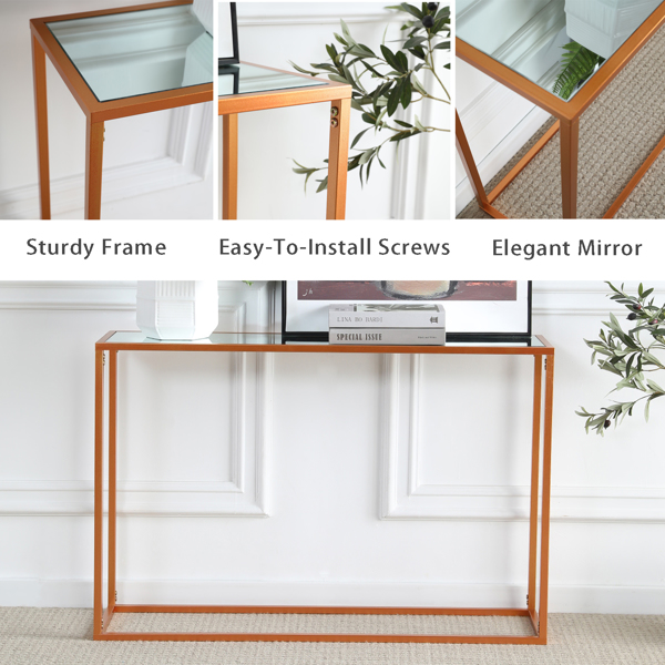 玫瑰金腿镜子玄关桌-7