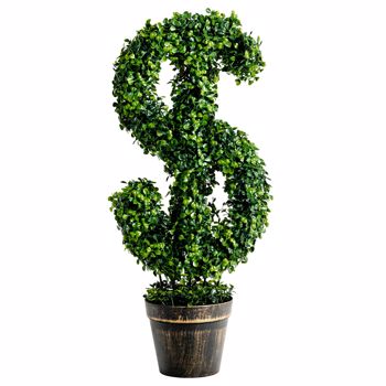  24” Artificial Boxwood Topiary Plant Faux Decorative Tree Indoor Outdoor 