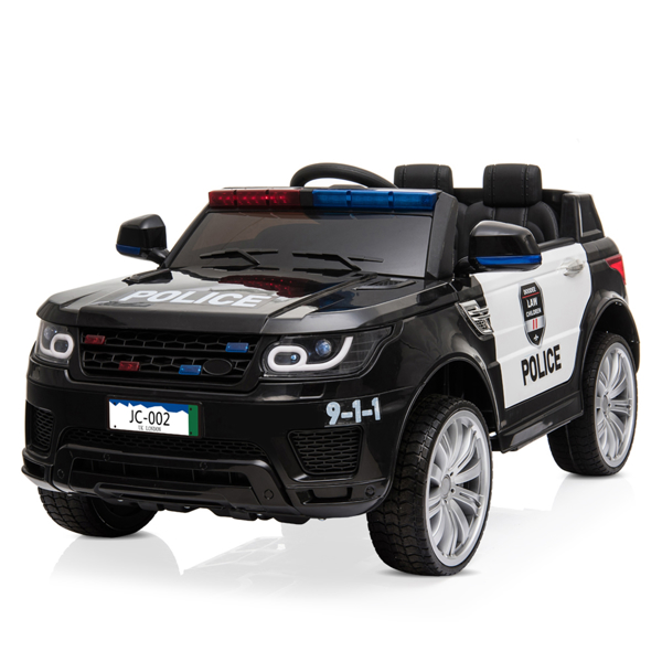 Dual Drive 12V 7Ah Police Car with 2.4G Remote Control Black 