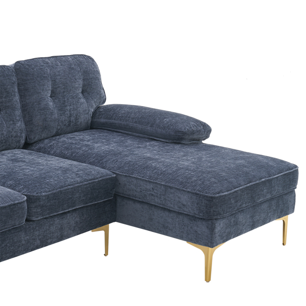 Three-Seat Simple And Stylish Indoor Modular Sofa Gray - Blue