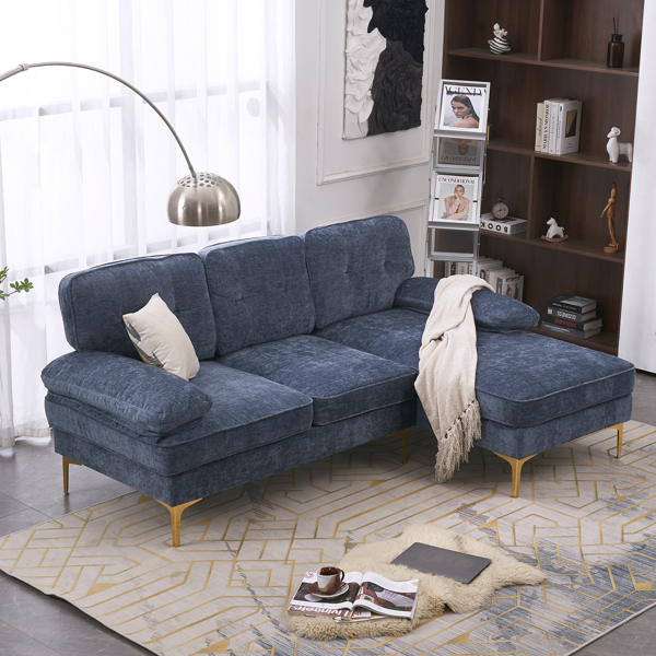 Three-Seat Simple And Stylish Indoor Modular Sofa Gray - Blue