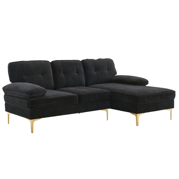 Three-Seat Simple And Stylish Indoor Modular Sofa Black