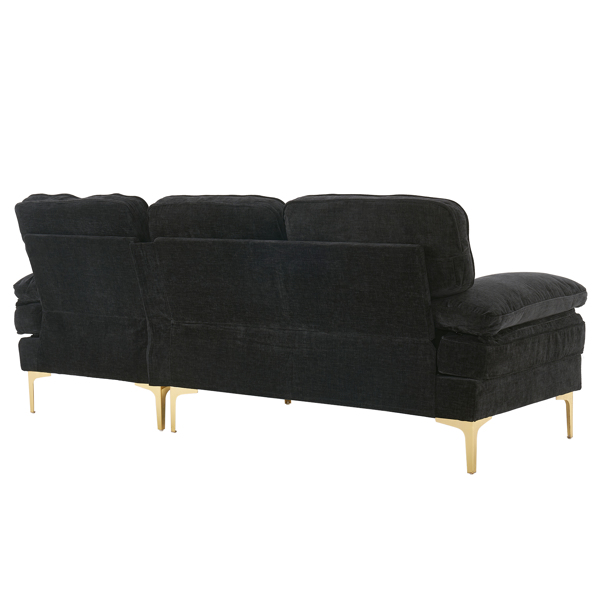 Three-Seat Simple And Stylish Indoor Modular Sofa Black