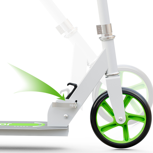 Scooter 200mm large wheels lightweight foldable teen adult scooter white