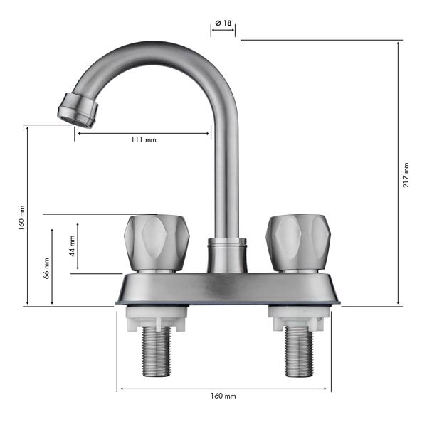 2 Handle Bathroom Sink Faucet, Centerset Bathroom Faucet with Pop-Up Sink Drain Stainless Steel with Overflow, Supply Utility Hose for Laundry Vanity Brushed Nickel 1.2 GPM