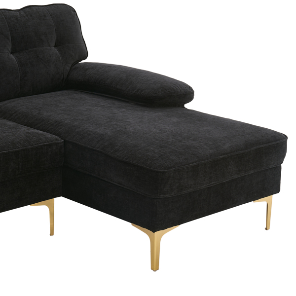 Three-Seat Simple And Stylish Indoor Modular Sofa Black