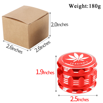 Spice Mills, Grinder Machine with Leaves Pattern for Spice, Leaves Pattern for Spice 2.5\\" (Red)