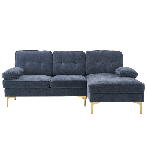 Three-Seat Simple And Stylish Indoor Modular Sofa Gray - Blue