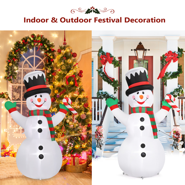 6ft with 3 String Lights Inflatable Garden Snowmen Decoration 