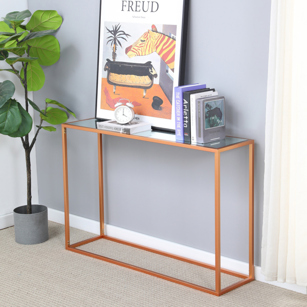 玫瑰金腿镜子玄关桌-1